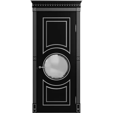 Межкомнатная дверь массив бука Viporte Лацио Амбиенте нуар патина серебро остекление 4