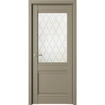 Межкомнатная дверь Рим винил серый со стеклом