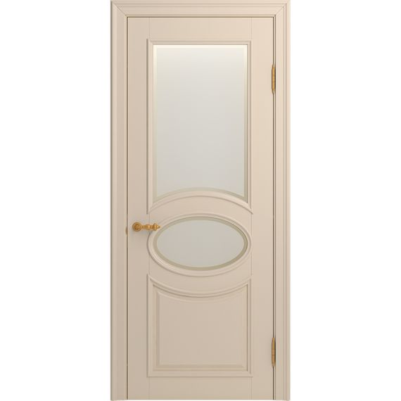 Межкомнатная дверь массив бука Viporte Лацио ваниль остеклённая