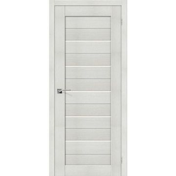 Межкомнатная дверь экошпон Bravo Порта-22 bianco veralinga остеклённая