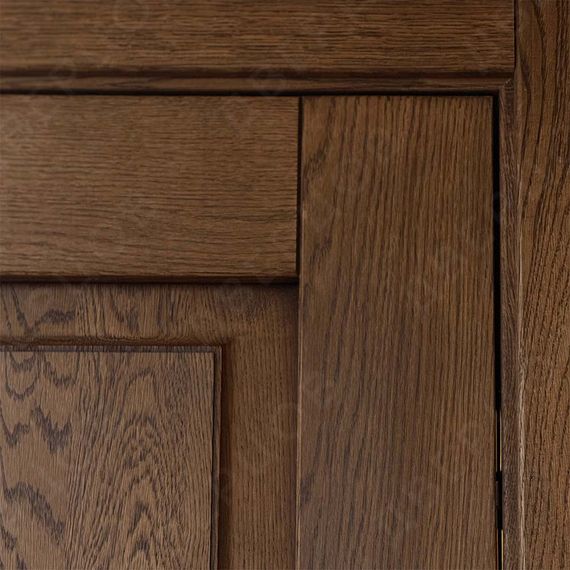 Фото межкомнатной двери массив дуба без сучка Дверцов Кастро глухая дуб табак в деталях 5