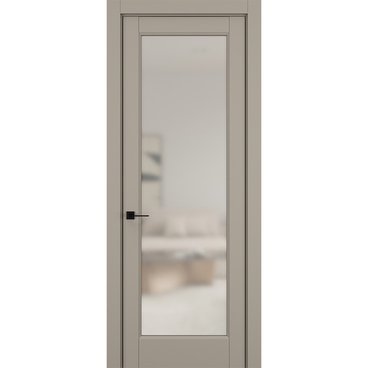 Межкомнатная дверь керамик SC 3 бежевый остеклённая