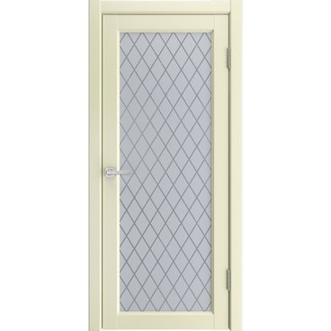 Межкомнатная дверь экошпон Emalit 1 слоновая кость со стеклом