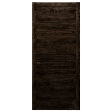 Межкомнатная дверь массив дуба Alvero Флэт-II орех чëрный глухая