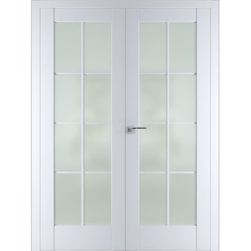 Двустворчатая распашная дверь Кобальт 22 аляска остеклённая