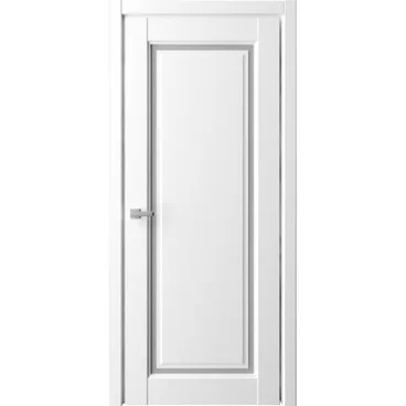 Межкомнатная дверь с парящей филёнкой Эрмитаж 8 винил белый со стеклом