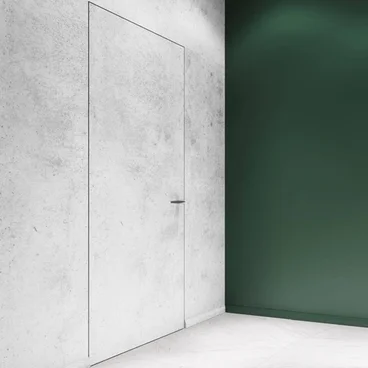 Скрытая дверь под покраску 0PE Invisible чёрная AL кромка открывание от себя