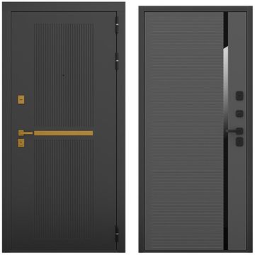 Входная дверь Артдеко чёрный силк панель пиано