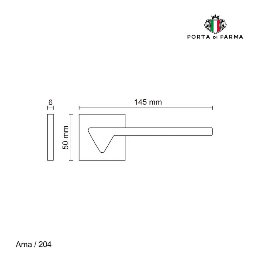 Дверная ручка на розетке Porta Di Parma Ama матовый графит