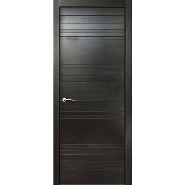 Межкомнатная дверь чередование шпон/эмаль Milyana ID E неро глухая