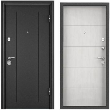 Входная стальная дверь Torex Delta 100 RGSO тёмно-серый букле графит D-28 бетон известковый