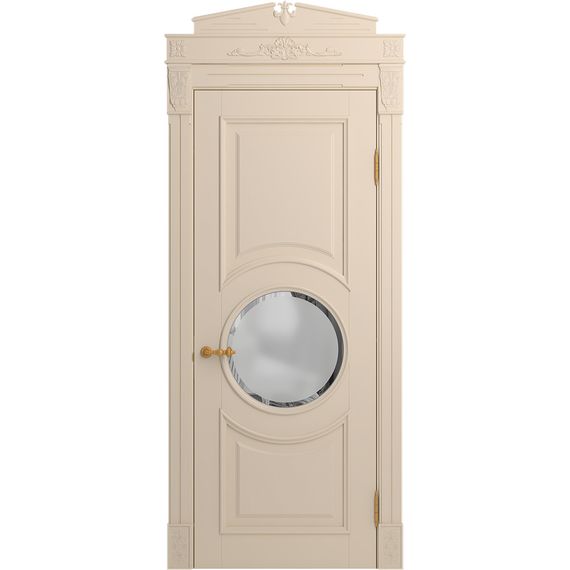 Межкомнатная дверь массив бука Viporte Лацио Амбиенте ваниль остекление 4