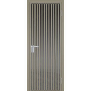 Межкомнатная алюминиевая дверь 11AG никель матовый остеклённая