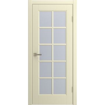 Межкомнатная дверь Аморе жемчуг эмаль со стеклом