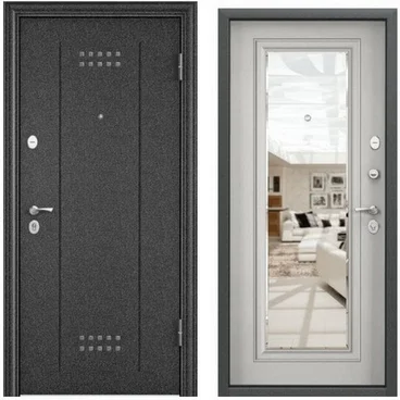 Входная дверь Delta PRO MP DL-2 чёрный шёлк CK6-CM ПВХ бьянко