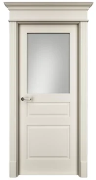 Межкомнатная дверь эмаль Ofram Нафта 3 RAL 9001 остеклённая