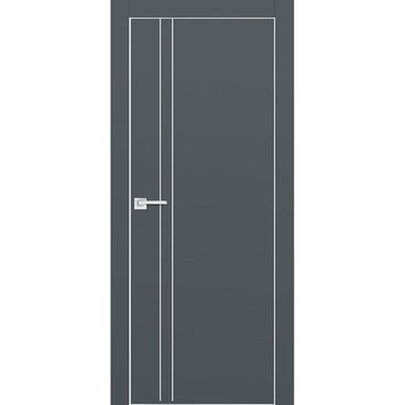 Межкомнатная дверь экошпон PX-20 графит с AL кромкой и молдингом