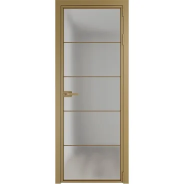 Алюминиевая межкомнатная дверь 5AХ золото остеклённая