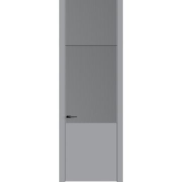 Межкомнатная дверь с фальшфрамугой эмаль Ofram Линнея 7 серый