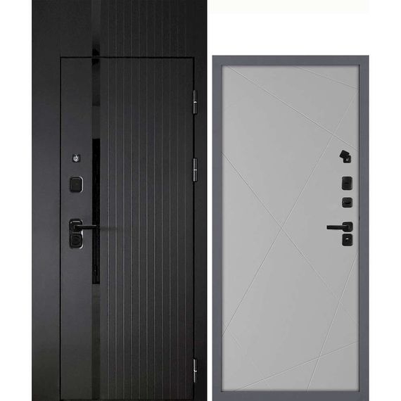 Входная дверь с фальшфрамугой Сити-1Ф панель фрезерованная PR-103 агат