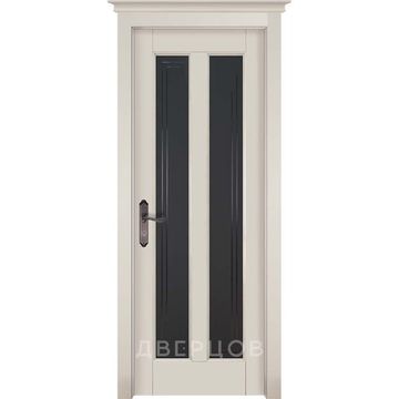 Межкомнатная дверь массив ольхи ОКА Сорренто эмаль слоновая кость остеклённая