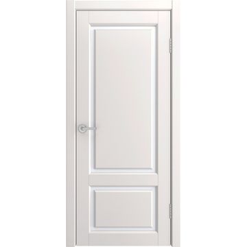 Межкомнатная дверь эмаль Мадрид-2 молочно-белая RAL 9010 со стеклом