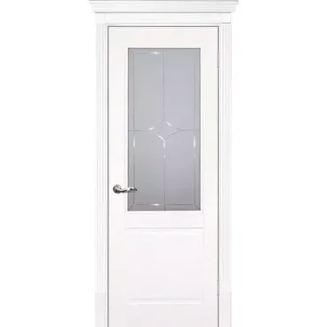 Межкомнатная дверь эмаль Текона Смальта 15 молочная RAL 9010 остеклённая