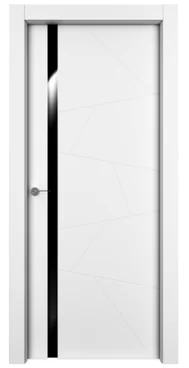 Межкомнатная дверь эмаль Ofram Берген белая со стеклом