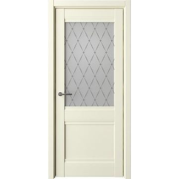 Межкомнатная дверь Рим винил ваниль со стеклом