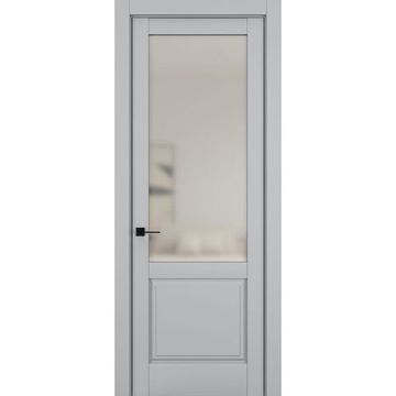 Межкомнатная дверь керамик NC 10 шеллак серый остеклённая