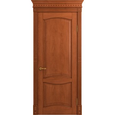 Межкомнатная дверь массив дуба Viporte Классика 2 табачный глухая