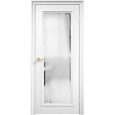 Межкомнатная дверь эмаль Дверцов Брессо 1 RAL 9003 остеклённая