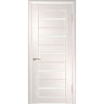 Межкомнатная дверь экошпон Legend ЛУ-22 белёный дуб стекло белая лакобель