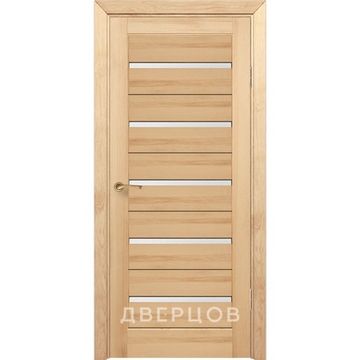 Межкомнатная дверь массив сосны Дверцов Соларино под покраску стекло белое матовое