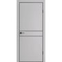 Межкомнатная дверь экошпон ДП-52 silver gray AL чёрная кромка глухая