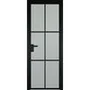 Межкомнатная дверь алюминиевая Profil Doors 3AG чёрная матовая RAL9005 стекло матовое