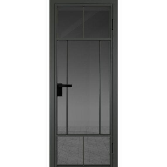 Межкомнатная дверь алюминиевая Profil Doors 10AG серая ночь остеклённая
