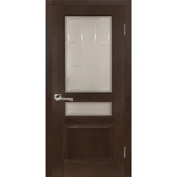 Межкомнатная дверь шпон дуба Прованс 9 дуб бургундский со стеклом