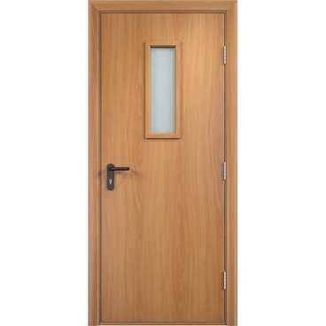 Дверь противопожарная деревянная ПВХ EI60 миланский орех со стеклом