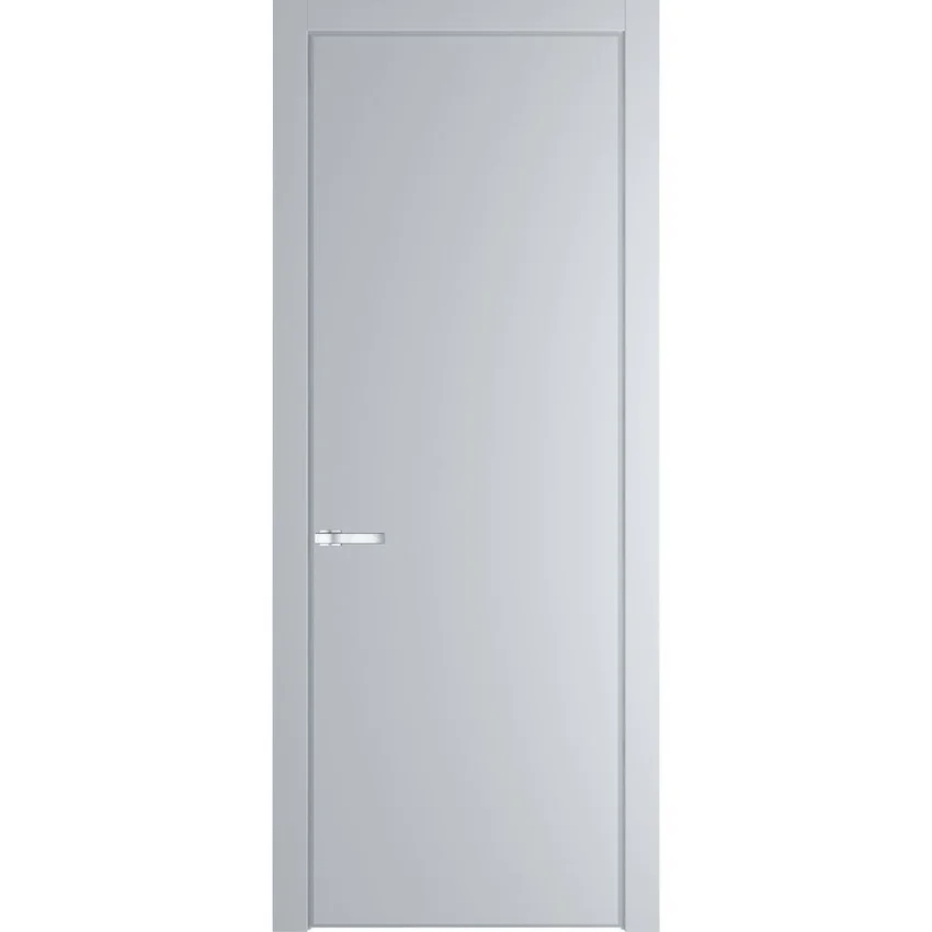 Межкомнатная дверь эмаль Profil Doors 1PA лайт грей глухая профиль серебро