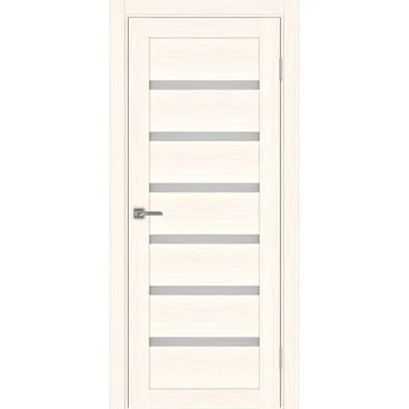 Межкомнатная дверь экошпон Турин 507.12 ясень светлый остеклённая