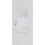 Межкомнатная дверь экошпон PX-7 агат с алюминиевой кромкой с 4-х сторон стекло Lacobel белоснежный