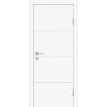 Межкомнатная дверь ПЭТ P-2 белая глухая кромка ABS в цвет полотна