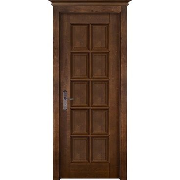 Межкомнатная дверь массив ольхи ОКА Лондон 2 античный орех глухая