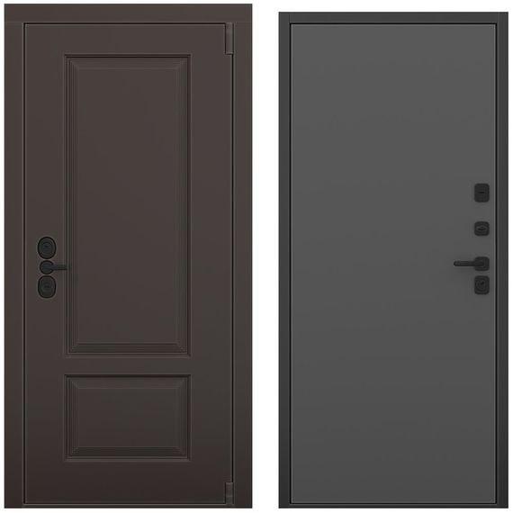 Входная дверь Шэбби амаретто силк панель гладкая антрацит