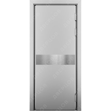 Маятниковая влагостойкая дверь Kapelli серый RAL 7035 с отбойной пластиной посередине