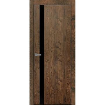 Межкомнатная дверь Tamburat Light 4105 орех шоколадный кромка ABS чёрная стекло чёрное