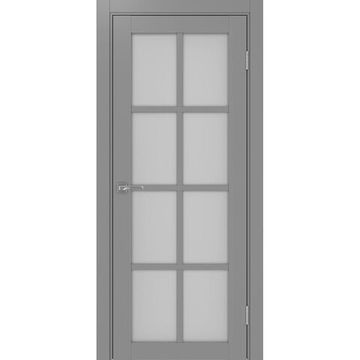 Межкомнатная дверь экошпон Турин 541.2222 серый остеклённая