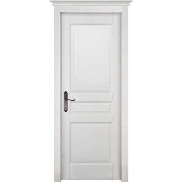 Межкомнатная дверь массив ольхи ОКА Валенсия белая эмаль глухая