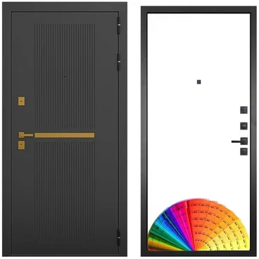 Входная дверь Артдеко чёрный силк панель МДФ под покраску